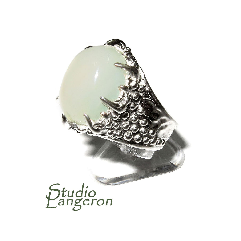 Statement Natural White opal ring 925 sterling silver size 8, Handmade ring, single copy, sterling silver, White opal, silver ring, gemstone