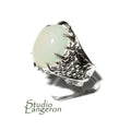 Statement Natural White opal ring 925 sterling silver size 8, Handmade ring, single copy, sterling silver, White opal, silver ring, gemstone