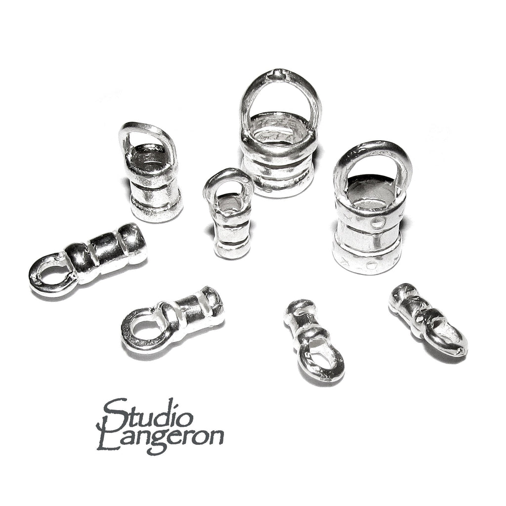 925 sterling silver Crimp End Caps sizes 0.7 - 5.0 mm, silver end caps, end caps, Jewelry making, End caps findings - 1 pair (2 piece)