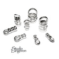925 sterling silver Crimp End Caps sizes 0.7 - 5.0 mm, silver end caps, end caps, Jewelry making, End caps findings - 1 pair (2 piece)