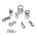 925 sterling silver Crimp End Caps sizes 0.7 - 5.0 mm, silver end caps, end caps, Jewelry making, End caps findings - 1 pair (2 piece)
