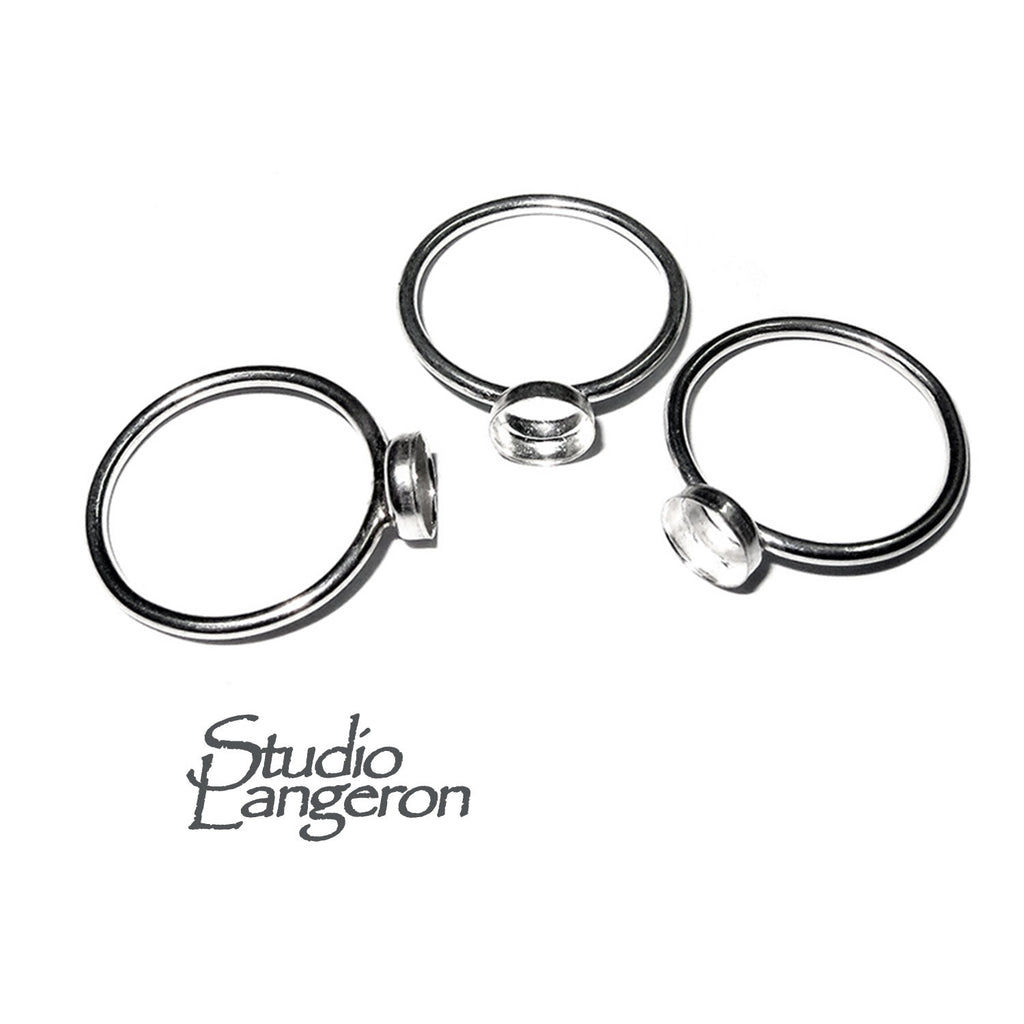 925 sterling silver blank ring with bezel cup 6mm size 4, 5, 6, 7, 8, 9, 10, 11, silver ring, bezel cup, setting, base ring, ring - 1 piece