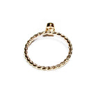 14K Yellow gold filled twisted blank ring with bezel cup 5x7mm size 4 - 11, Base ring, Bezel cup, Jewelry making, Setting - 1 piece