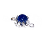 925 Sterling Silver natural Lapis lazuli round Link Connector size 14x7 mm, Lapis lazuli silver link, Jewelry making, Connector - 1 piece