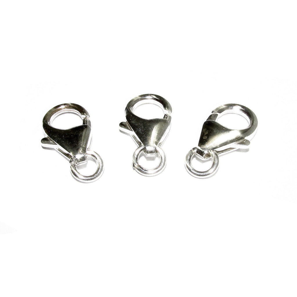 3 pcs/Pkg 925 Sterling Silver Teardrop Lobster Clasp with ring sizes 16 mm, Silver clasps, Lobster clasp, Sterling silver, Jewelry making