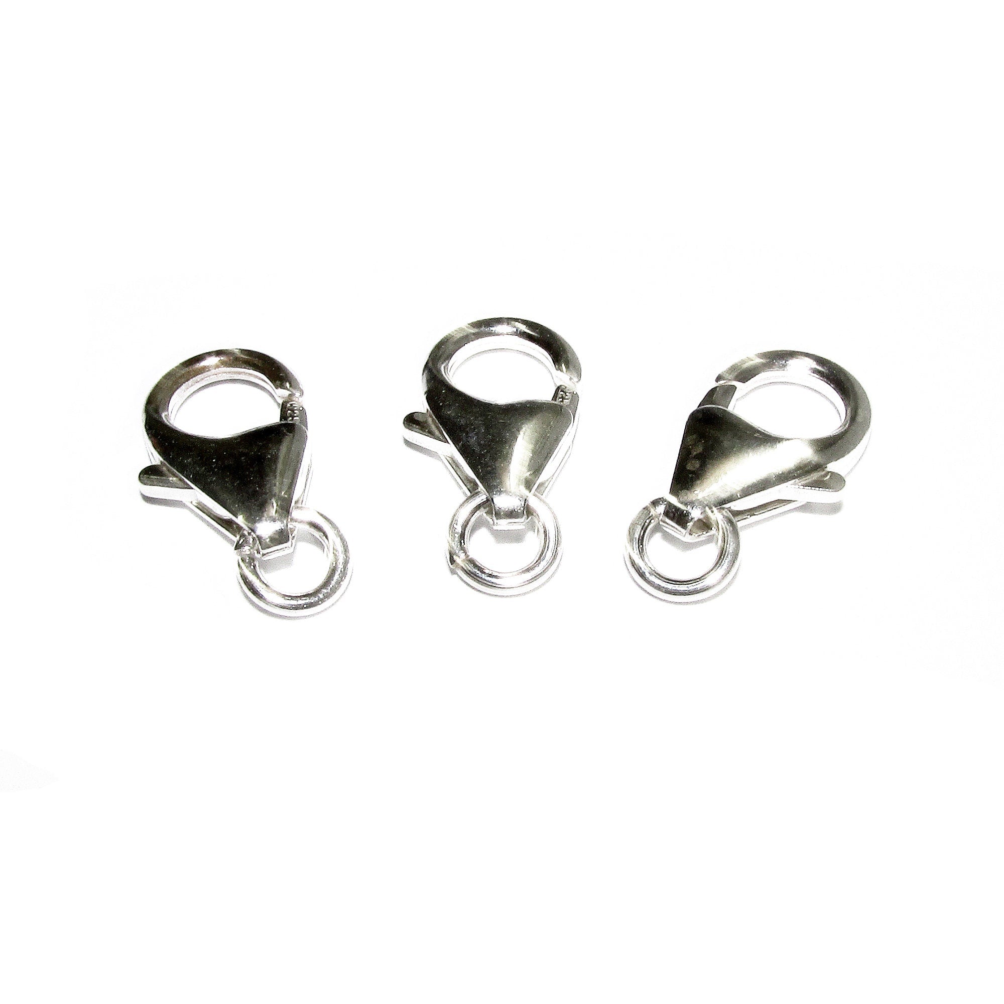 3 pcs/Pkg 925 Sterling Silver Teardrop Lobster Clasp with ring sizes 16 mm, Silver clasps, Lobster clasp, Sterling silver, Jewelry making
