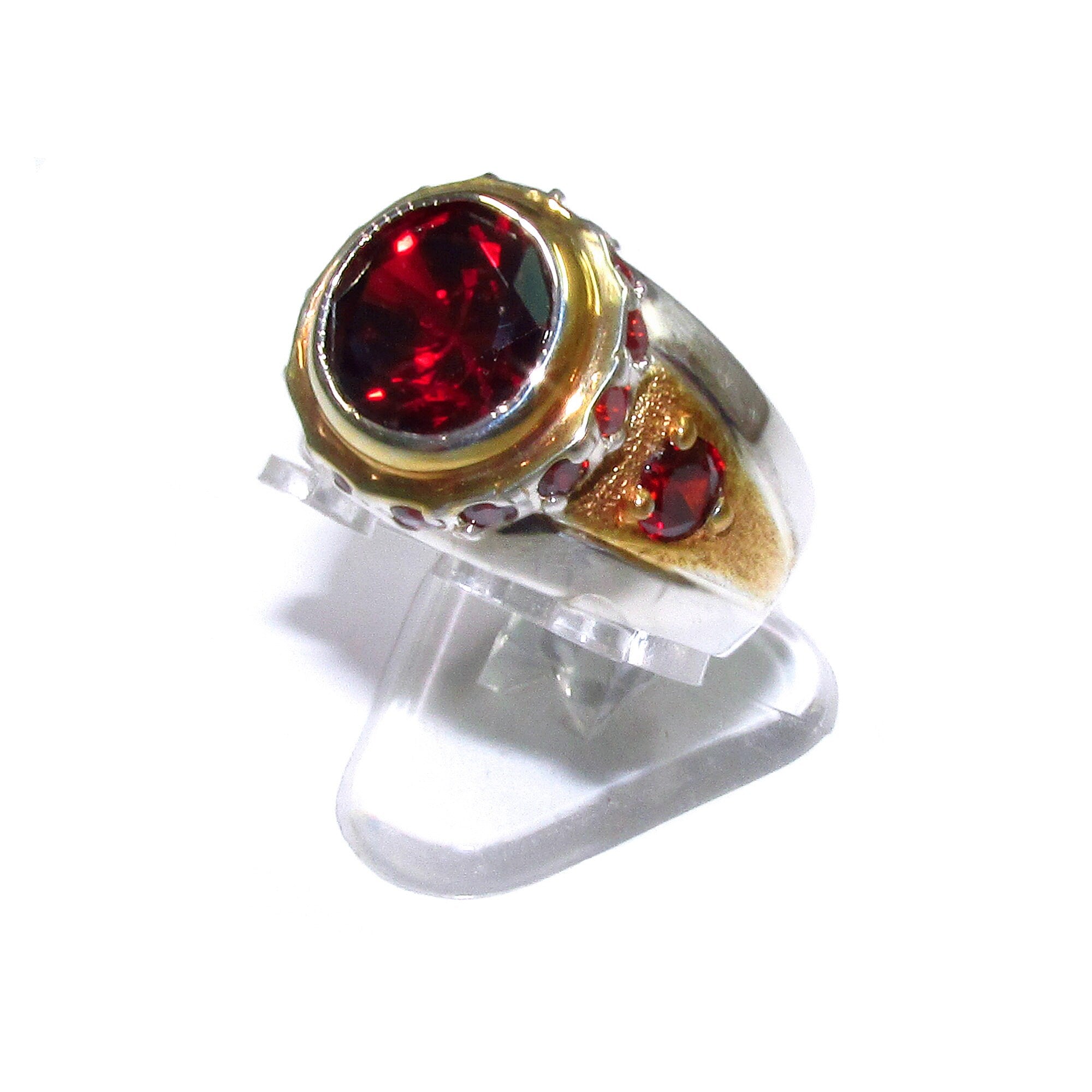 Statement Garnet ring 925 sterling silver size 7, Handmade ring, single copy, sterling silver, Garnet ring,  silver ring, red gemstone