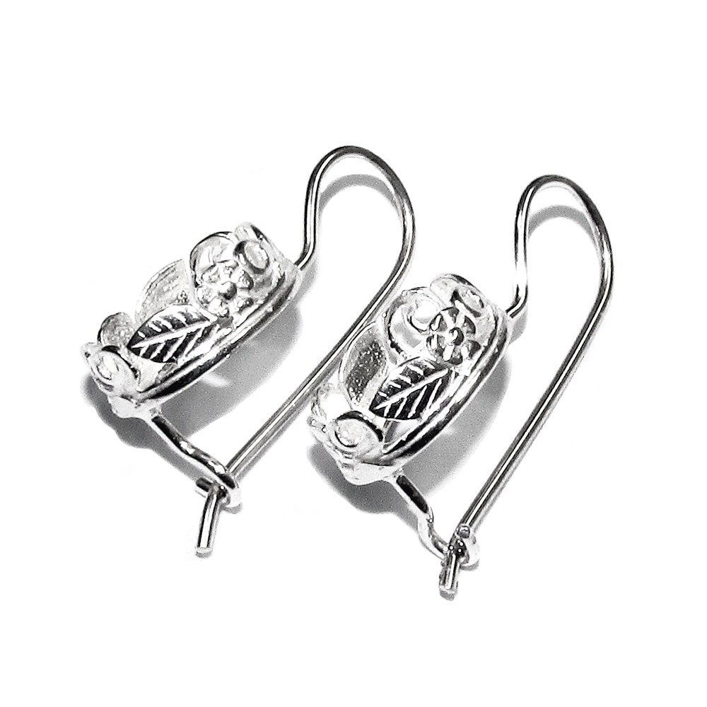 8x10 mm 925 sterling silver blank earrings with oval bezel cup, Setting, oval bezel cup, base earrings, Jewelry making - 1 pair (2 piece)