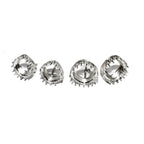 925 Sterling Silver Blank earrings with cushion Bezel cup size 10x10, 12x12 mm, Jewelry making, Setting, Base Earrings - 1 pair (2 pieces)