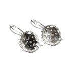925 sterling silver blank earrings with bezel cup size 10 - 18mm, model 2277, Jewelry making, Setting, base earrings - 1 pair (2 pieсes)