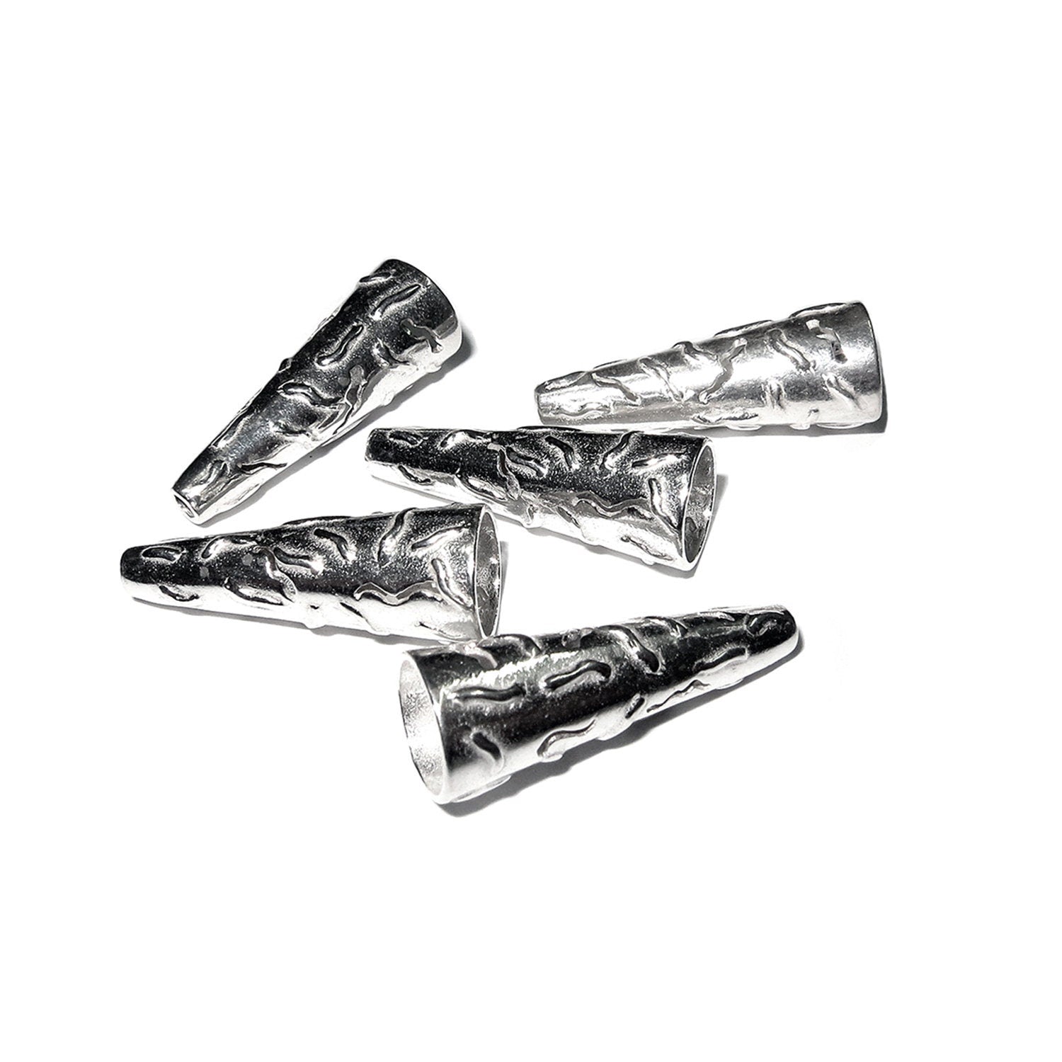 925 Sterling silver Bead Cones, Beading cones, Cones, Sterling silver, Jewelry making, Lariat, End caps, Silver cone - 1 pair (2 piece)