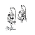 8 mm 925 sterling silver blank earrings with bezel cup and closed ring, Jewelry making, bezel cup, blank earrings - 1 pair (2 piece)