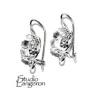 8 mm 925 sterling silver blank earrings with bezel cup and closed ring, Jewelry making, bezel cup, blank earrings - 1 pair (2 piece)