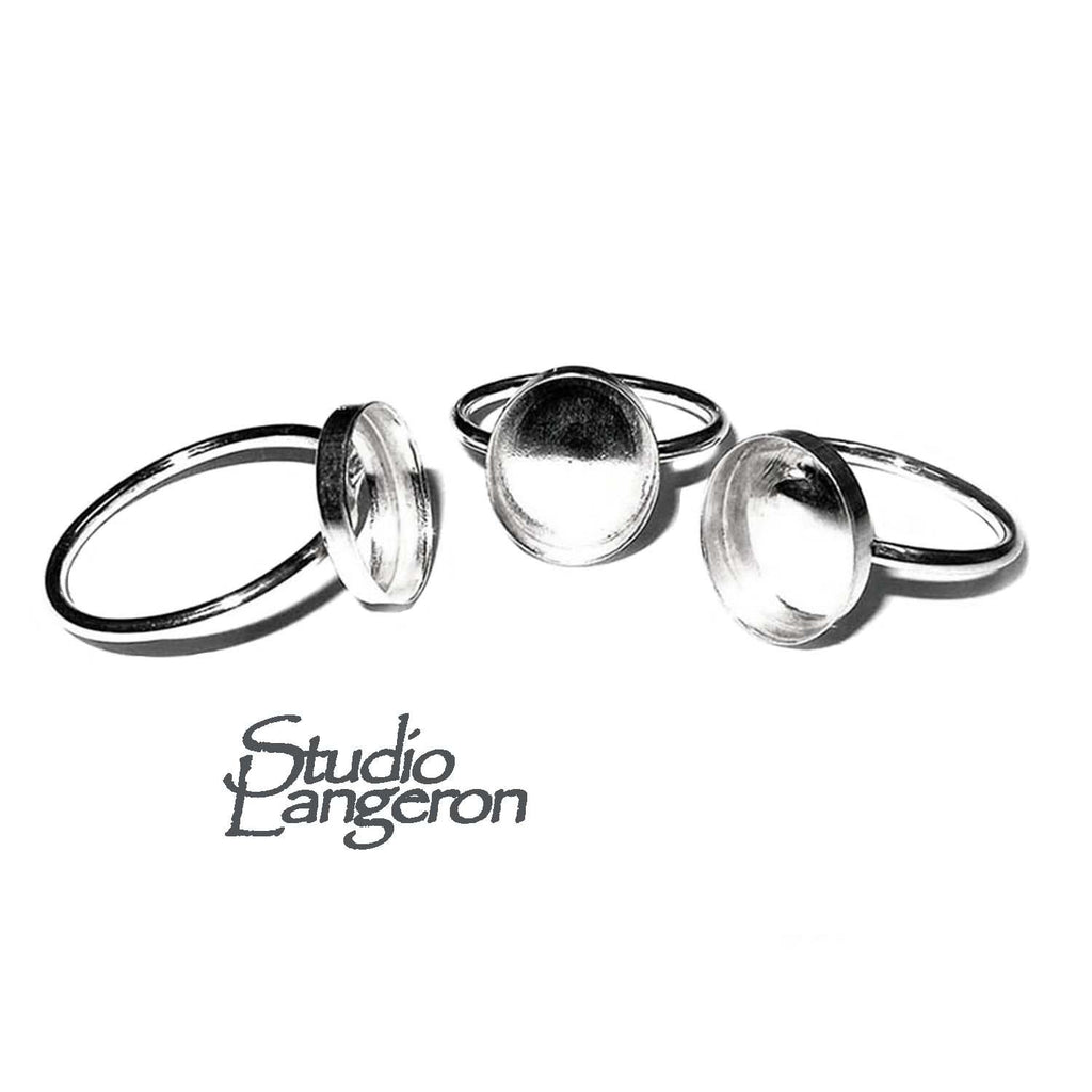 925 Sterling silver blank ring with bezel cup 10x12mm size 4, 5, 6, 7, 8, 9, 10, 11, Jewelry making, bezel cup, base ring, Setting - 1 piece