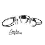 925 Sterling silver blank ring with bezel cup 10x12mm size 4, 5, 6, 7, 8, 9, 10, 11, Jewelry making, bezel cup, base ring, Setting - 1 piece