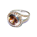 Champagne topaz ring 925 sterling silver size 7 1/2, handmade ring, single copy, Statement ring, Champagne topaz, silver ring, gemstone