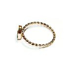 14K Yellow gold filled twisted blank ring with bezel cup 6x8mm size 4 - 11, Base ring, Bezel cup, Jewelry making, Setting - 1 piece