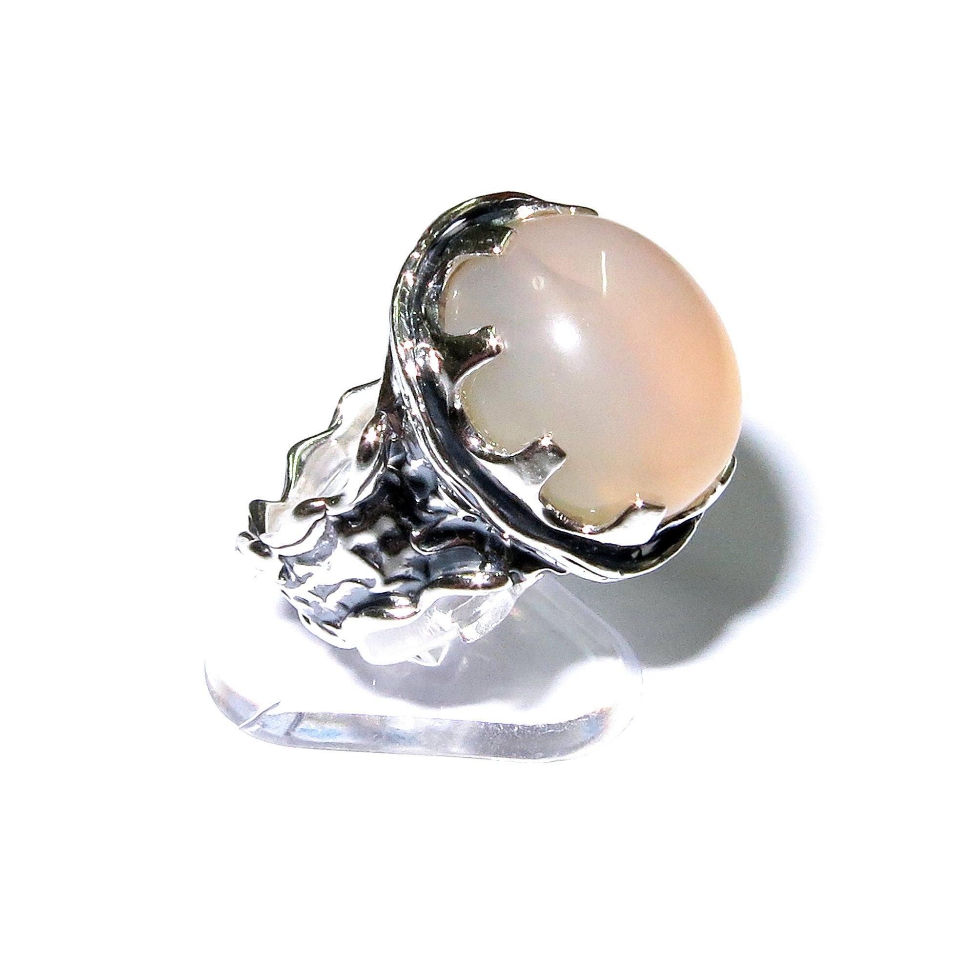 Statement Natural White opal ring 925 sterling silver size 8, Handmade ring, single copy, sterling silver, White opal, silver ring, gemstone