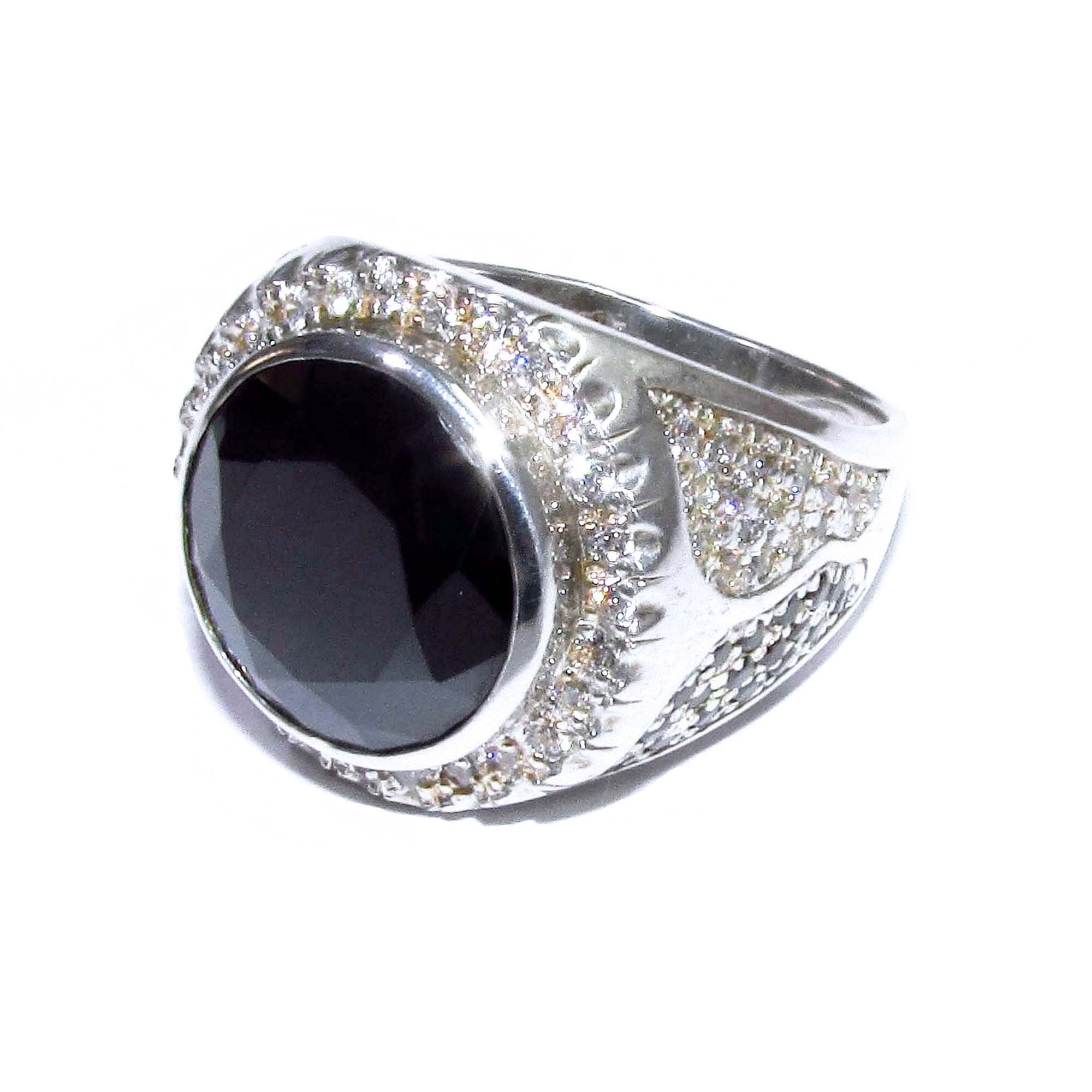 Black onyx Handmade man ring 925 sterling silver size 9, Handmade ring, single copy, 925 sterling silver, Black onyx, silver ring - 1 piece