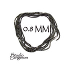 0.8 mm 925 Sterling Silver Black Rhodium Plated beading chain, beading chain, Jewelry making, Beading silver black chain - 1 Ft (30 cm)