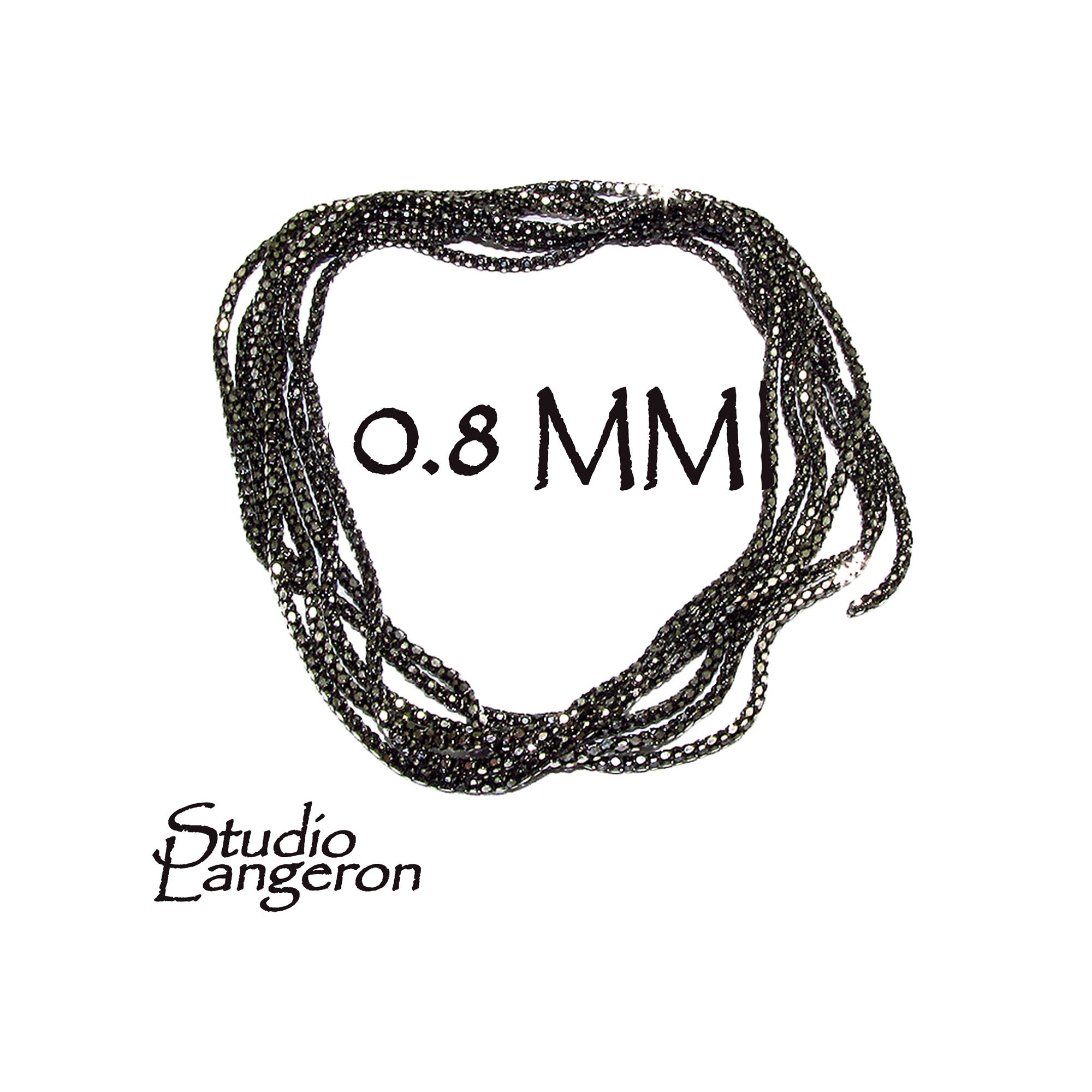 0.8 mm 925 Sterling Silver Black Rhodium Plated beading chain, beading chain, Jewelry making, Beading silver black chain - 1 Ft (30 cm)