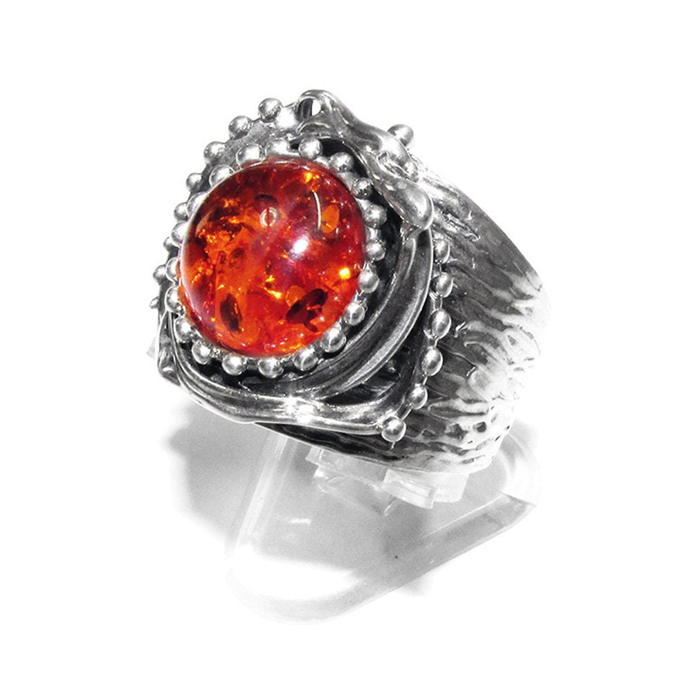 Madagascar Copal ring 925 sterling silver size 8 1/2, handmade ring, single copy, sterling silver, Madagascar Copal, silver ring, gemstone