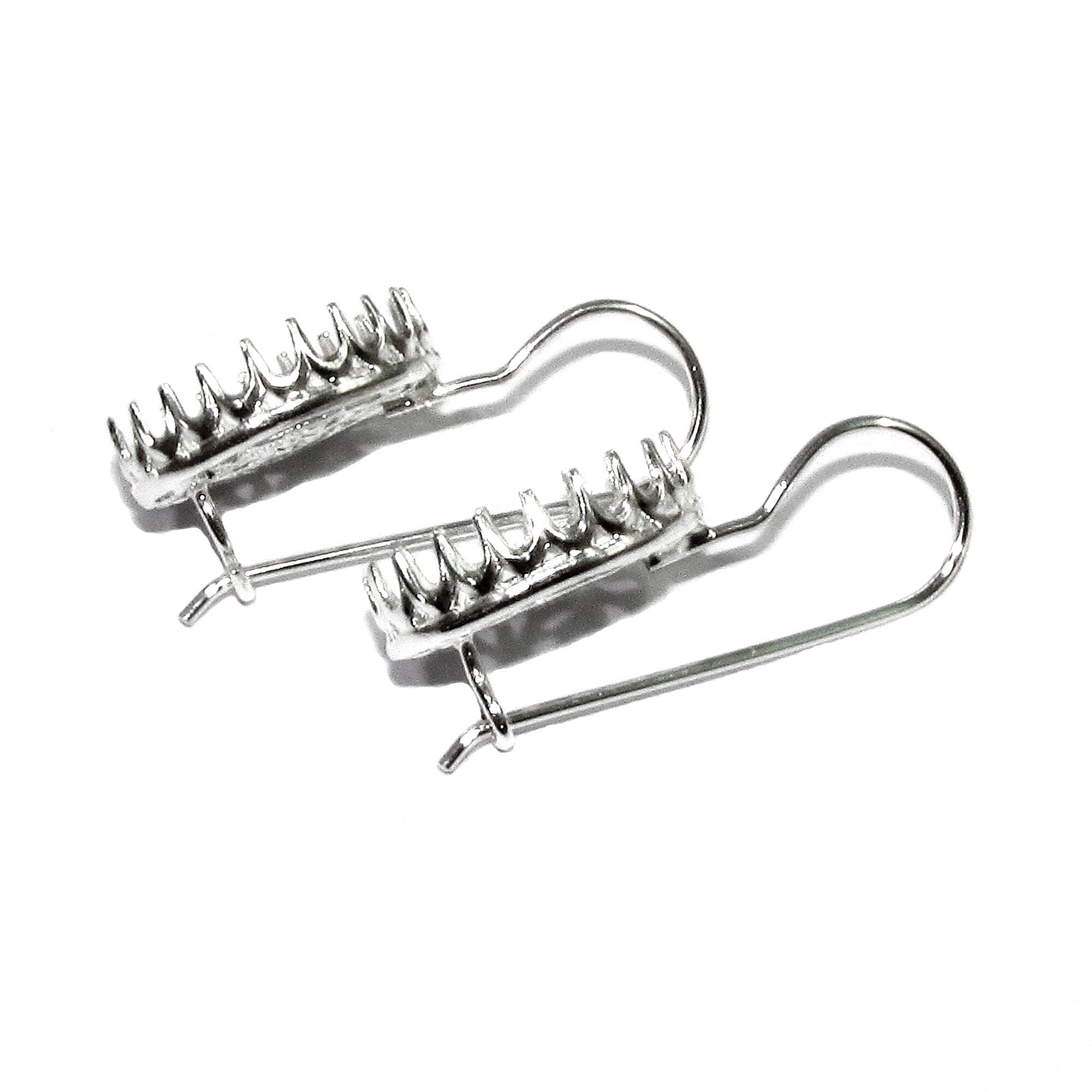 12x16 mm size 925 sterling silver blank earrings with bezel cup, Jewelry making, Setting, bezel cup, Base earrings - 1 pair (2 pieces)