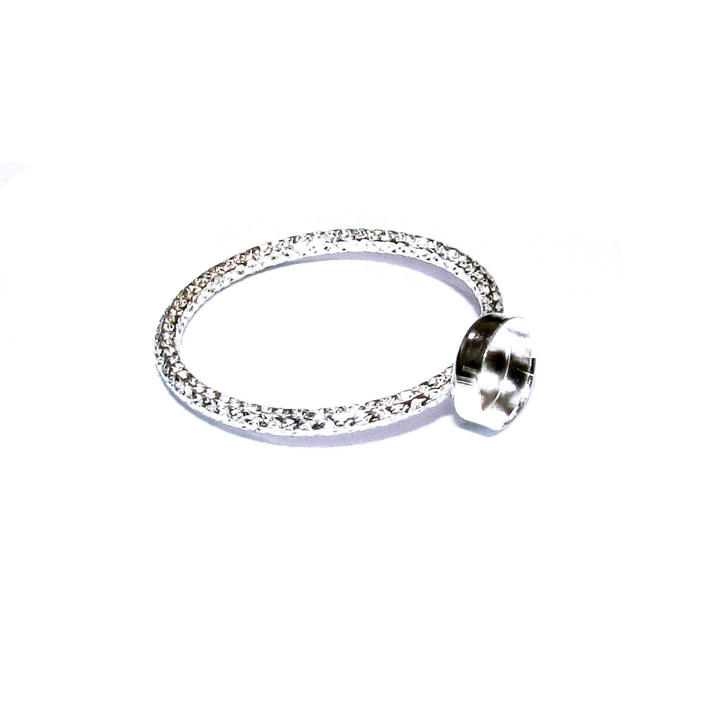 925 sterling silver blank ring with bezel cup 6 mm size 4, 5, 6, 7, 8, 9, 10, 11, bezel cup, base ring, Jewelry making, Setting - 1 piece