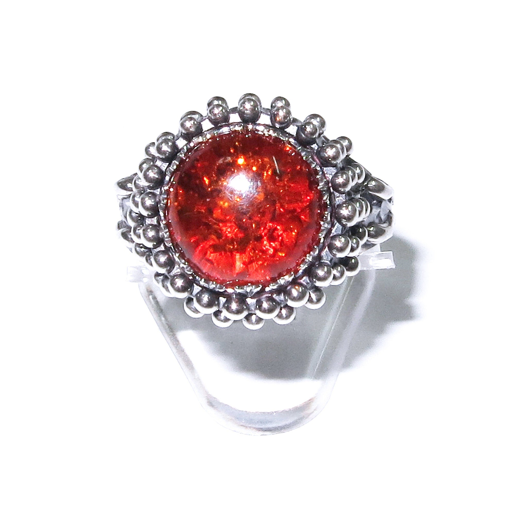 Statement Madagascar Copal ring 925 sterling silver size 7 1/2, Handmade ring, single copy, 925 Sterling silver, Madagascar Copal, gemstone