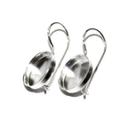 14 mm 925 sterling silver blank earrings with bezel cup, Jewelry making, Setting, bezel cup, base earrings, 925 silver - 1 pair (2 piece)