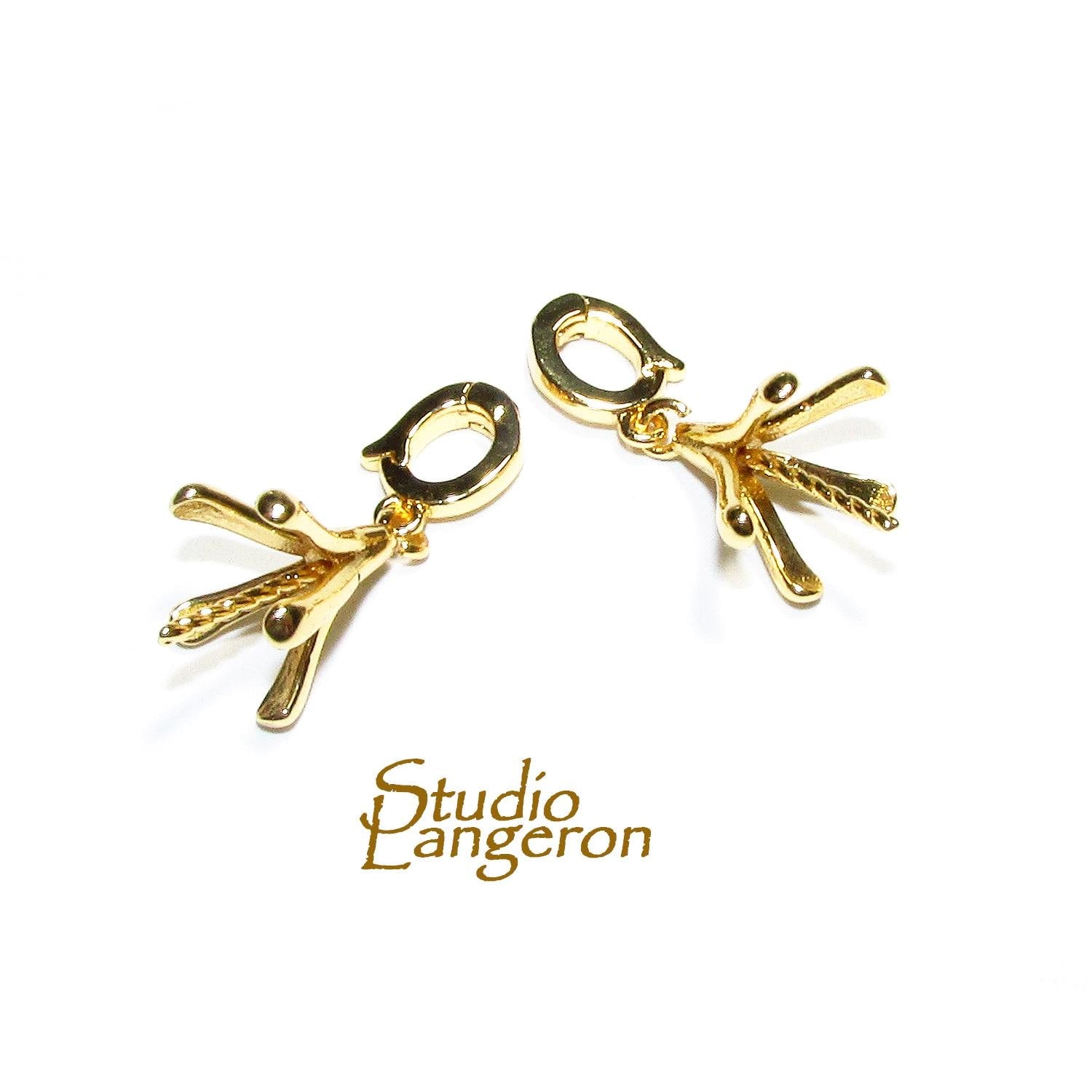 14K Yellow Gold Filled Large Bails Connectors For Jewelry, Pearl Component Mounting - 1 piece