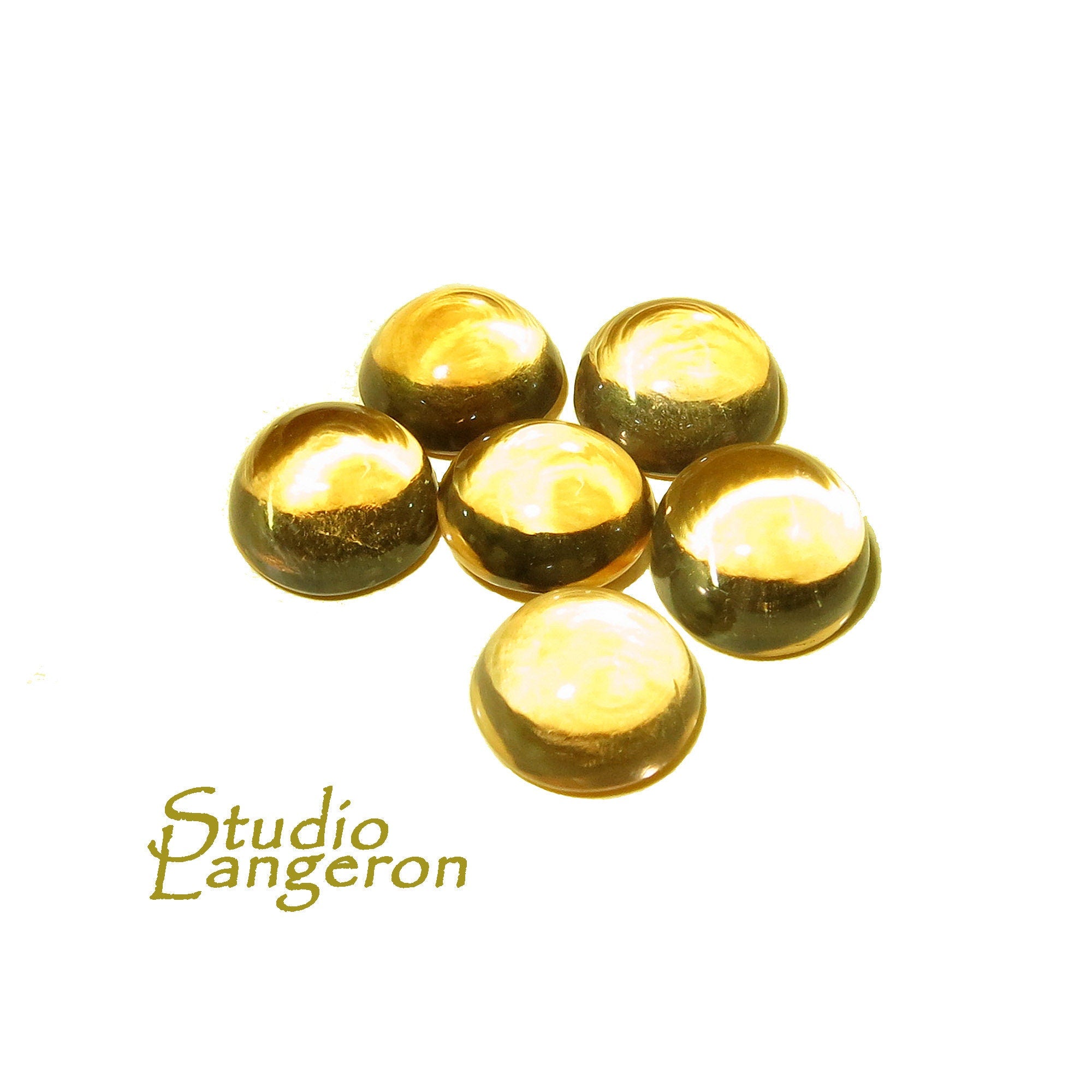 8 mm Citrine Cabochon Natural Gemstone Calibrated Size, Jewelry making, Natural gemstone, Natural Citrine, Round cabochon - 1 piece