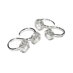 925 sterling silver open blank ring Two Fingers with bezel cups size 10, 12 mm, base ring, Jewelry making, Setting, bezel cup - 1 piece