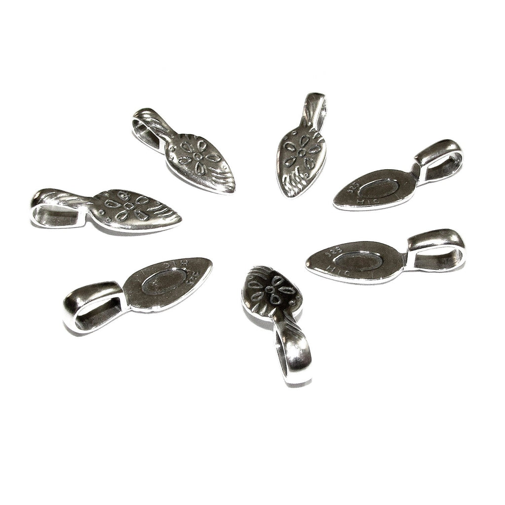 925 Sterling silver large Glue-on Flat Pad Pendant Bails, sterling silver Bail, Bail silver, Jewelry making, Glue-on bail, Bail - 1 piece
