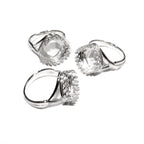 12x12 mm 925 sterling silver blank ring with cushion bezel cup size 5, 6, 7, 8, setting, base ring, jewelry making, bezel cup - 1 piece