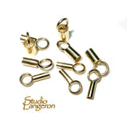 14K solid gold Tube End Caps size 1.0, 1.6, 2.1, 2.6, 3.2, 3.6, 4.5 mm, 14K Gold end caps, Jewelry making, Solid gold - 1 pair (2 piece)