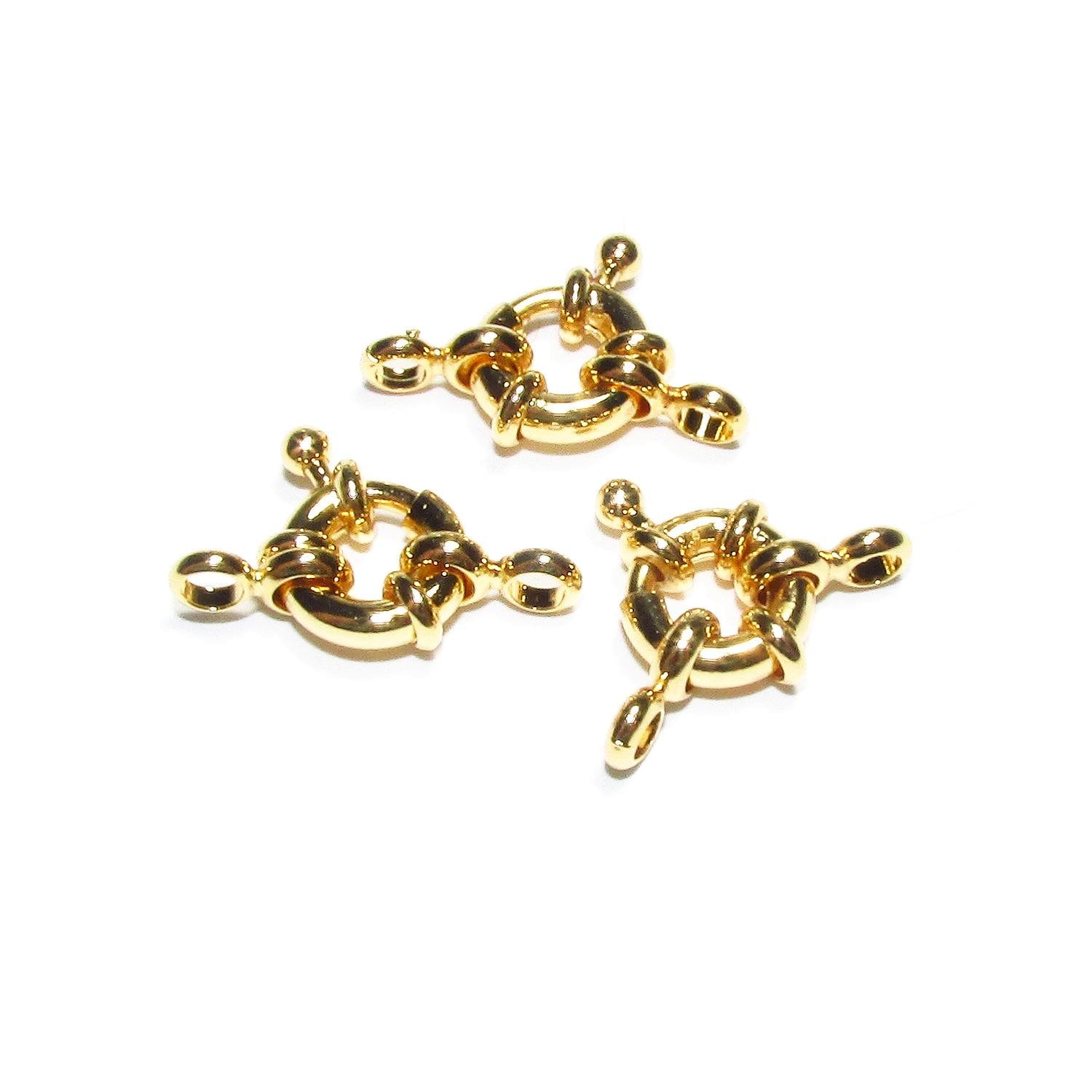 14K Yellow Gold Filled steering wheel clasp sizes 9, 11.5, 13mm, Clasp gold filled, Gold filled, Jewelry making, spring ring clasp - 1 piece