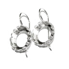 18 mm 925 sterling silver blank earrings with bezel cup, Jewelry making, Setting, bezel cup, base earrings, 925 silver - 1 pair (2 pieces)