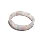 Natural Stone Morganite Square Beads Bracelets, Faceted Rectangle Strand Bangle For Women, Gemstone, Jewelry Gifts, Morganite