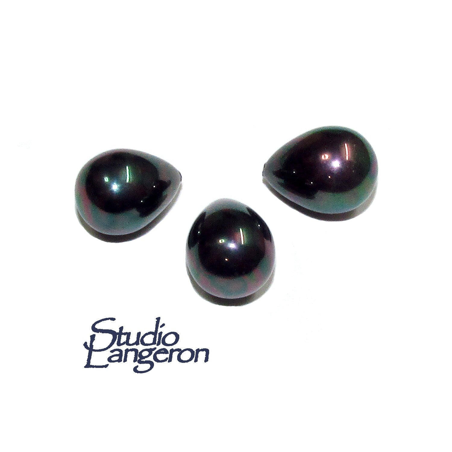 Natural Sea shell pearl Teardrop half drilled Beads size 12x8 mm, Natural shell pearl Matching, Half Drilled Beads, Jewelry making - 1 piece