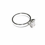 925 sterling silver blank ring with rectangular 4-Prong Setting 4x6mm size 4-11, Jewelry making, base ring, Setting, Prong setting - 1 piece