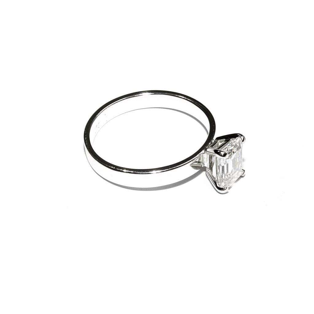 925 sterling silver blank ring with rectangular 4-Prong Setting 4x6mm size 4-11, Jewelry making, base ring, Setting, Prong setting - 1 piece