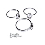 925 Sterling silver blank ring with bezel cup 6x8 mm size 4, 5, 6, 7, 8, 9, 10, 11, Jewelry making, bezel cup, base ring, Setting - 1 piece