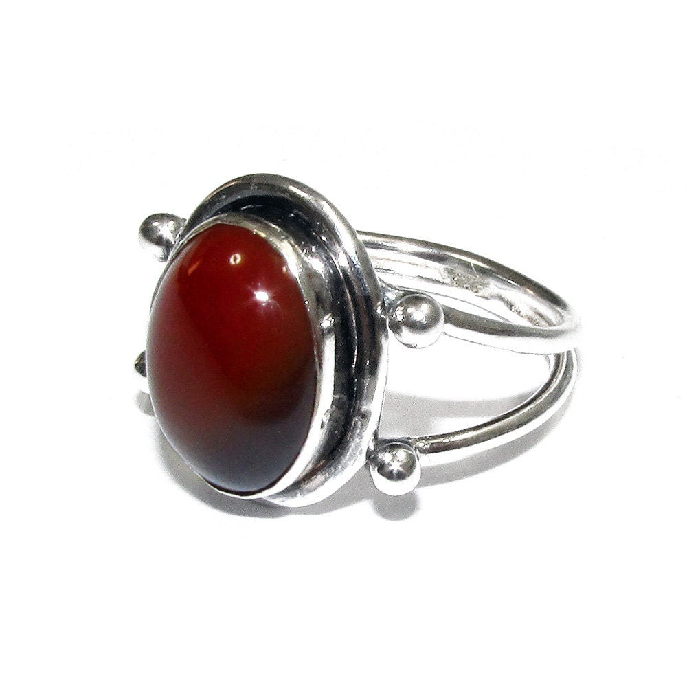 Statement Natural opal ring 925 sterling silver size 8 1/2, Handmade ring, single copy, sterling silver, Brown opal, silver ring, gemstone