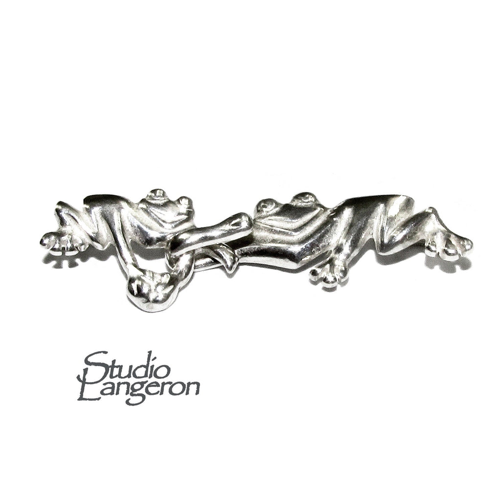 925 Sterling Silver Hook Eye Frog Clasps, Silver clasp, Jewelry making, Hook eye clasp, Sterling silver, Frog clasp - 1 piece