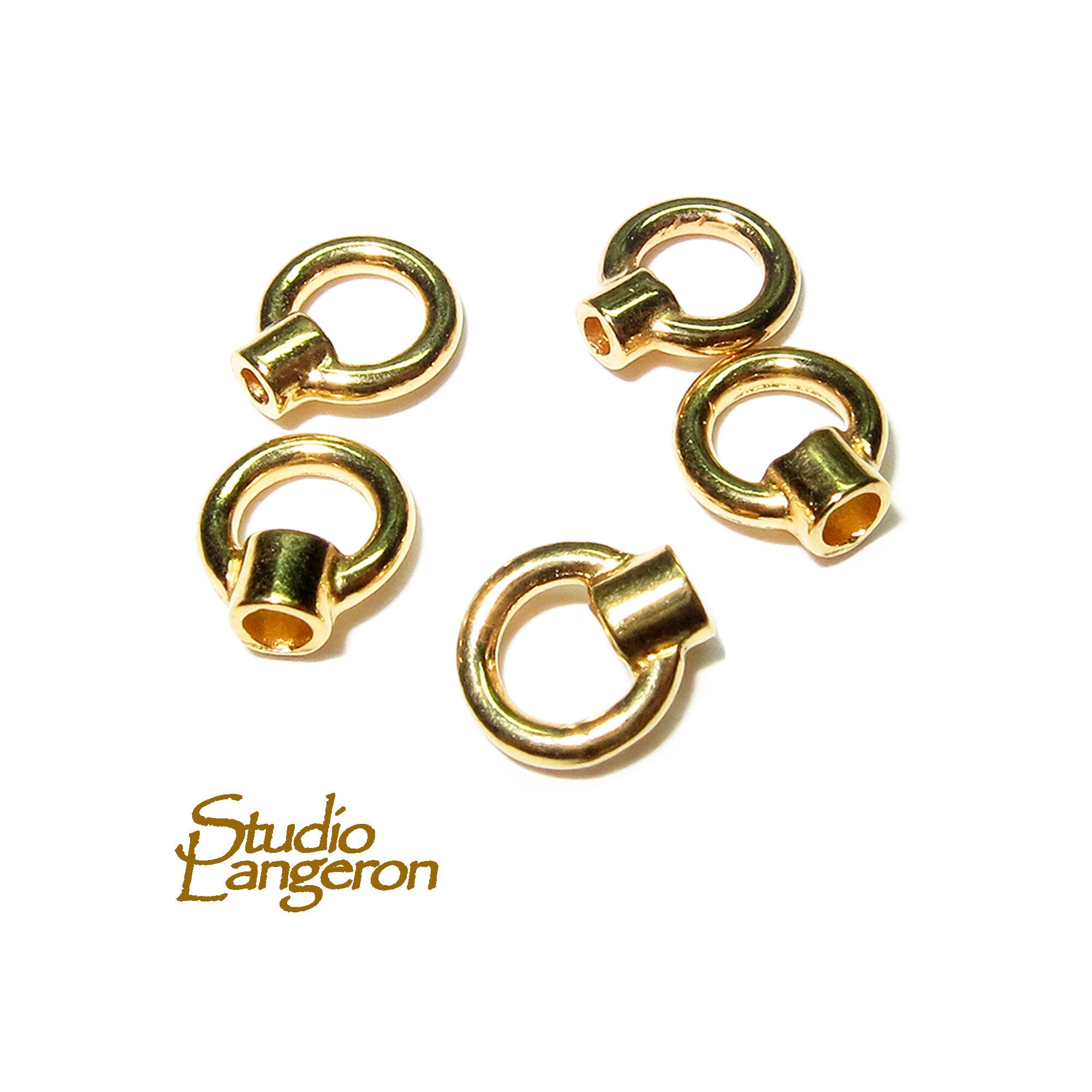 14K Gold filled small End Caps size 1.0, 1.5 mm, Small end caps, Gold filled end cap, End cap findings, Jewelry making - 1 pair (2 piece)