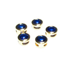 14K yellow gold filled decorative round beads with blue topaz size 5.4x3.2 mm, Jewelry making, Gold filled beads, Blue topaz - 1 piece