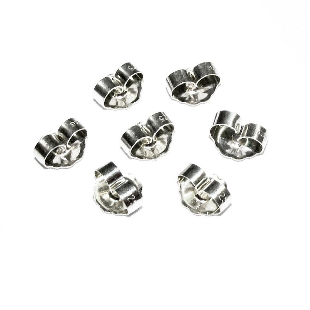 925 Sterling silver Friction Ear Nuts size 5.5 mm, Butterfly Earring Backs, Jewelry making, Earring Findings, Sterling silver backs - 1 pair
