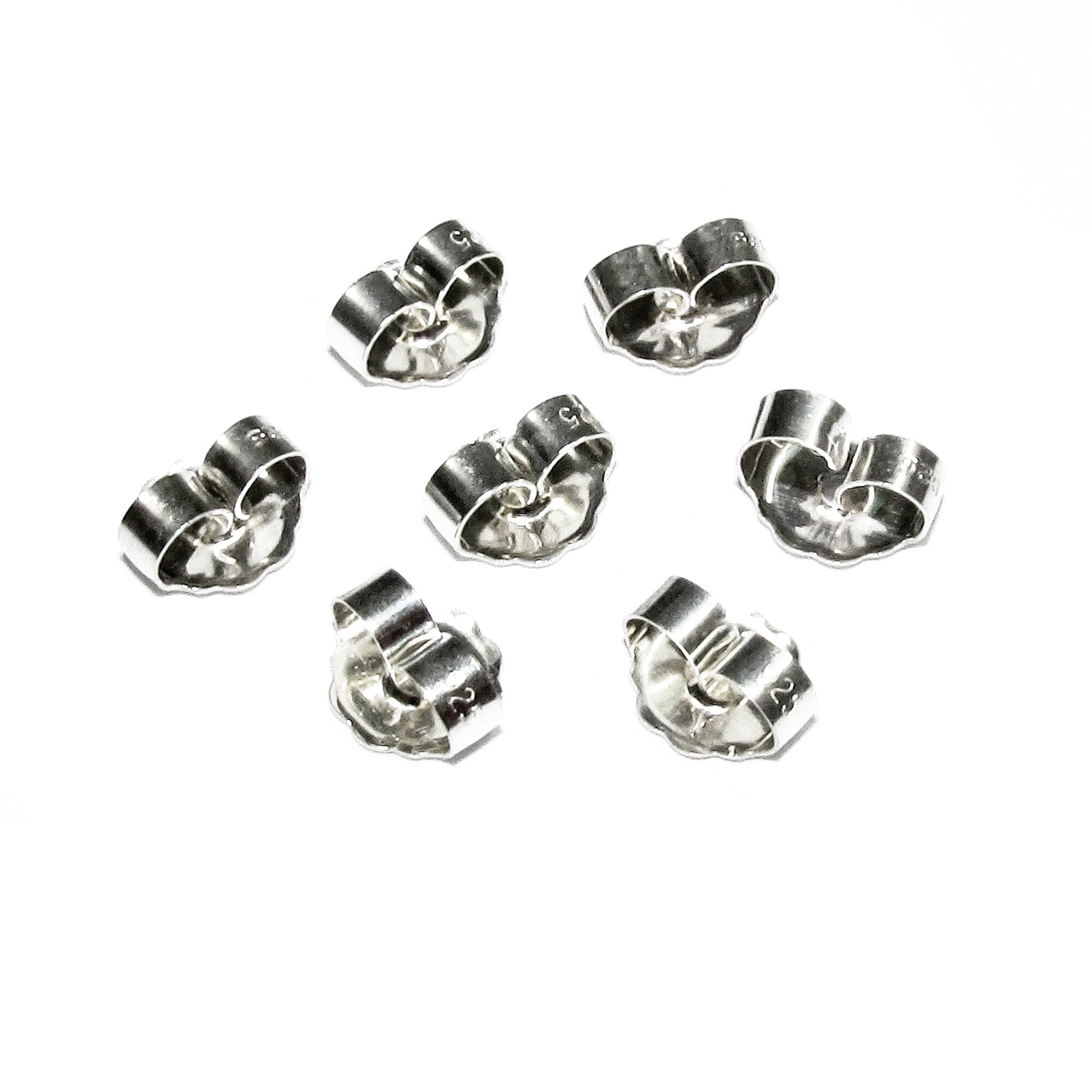 925 Sterling silver Friction Ear Nuts size 5.5 mm, Butterfly Earring Backs, Jewelry making, Earring Findings, Sterling silver backs - 1 pair