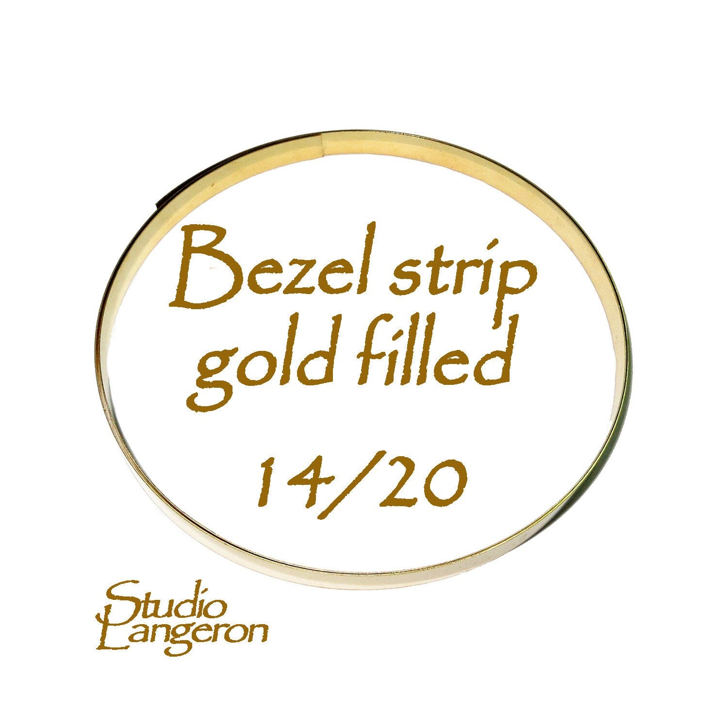 14/20 Gold filled bezel strip thickness 0.25mm (30 GA) Width 3.0, 4.0mm, Setting, Jewelry making, Gold filled bezel strip - 4 inch (10 cm)